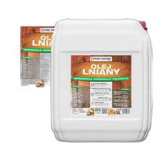 Olej lniany do impregnacji drewna Pure Nature naturalny 2x5L na 100 m² — zdjęcie 1
