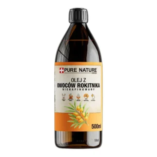 OLEJ Z ROKITNIKA TŁOCZONY NA ZIMNO NIERAFINOWANY 0,5L 500ml — zdjęcie 1