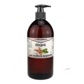 Olejek migdałowy, 1000 ml, butelka z pompką — zdjęcie 1
